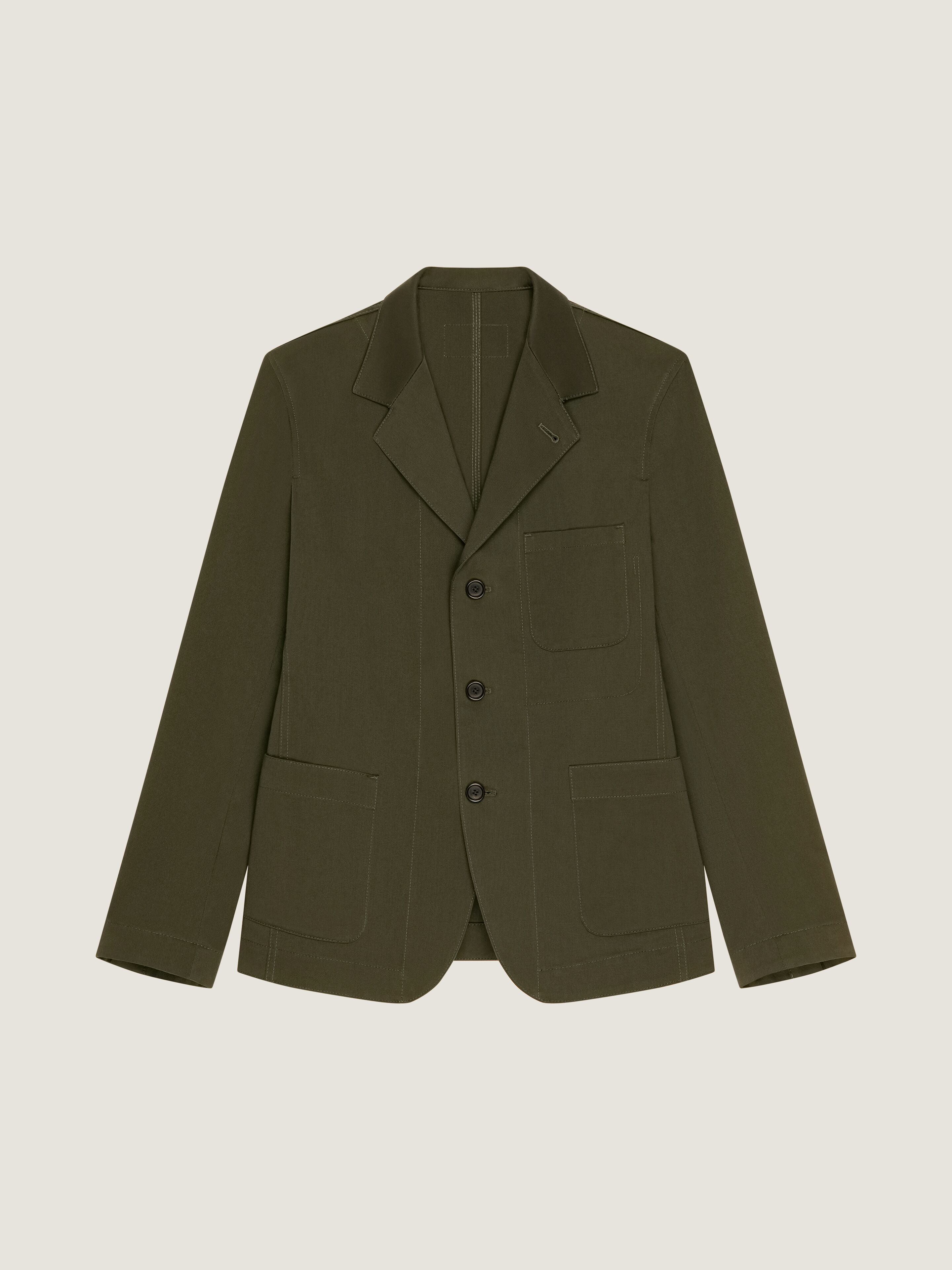 Single-breasted deconstructed jacket in cotton